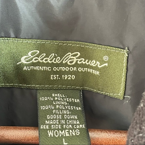 Eddie Bauer Goose Down Vest Quilted Black - Picture 6 of 11